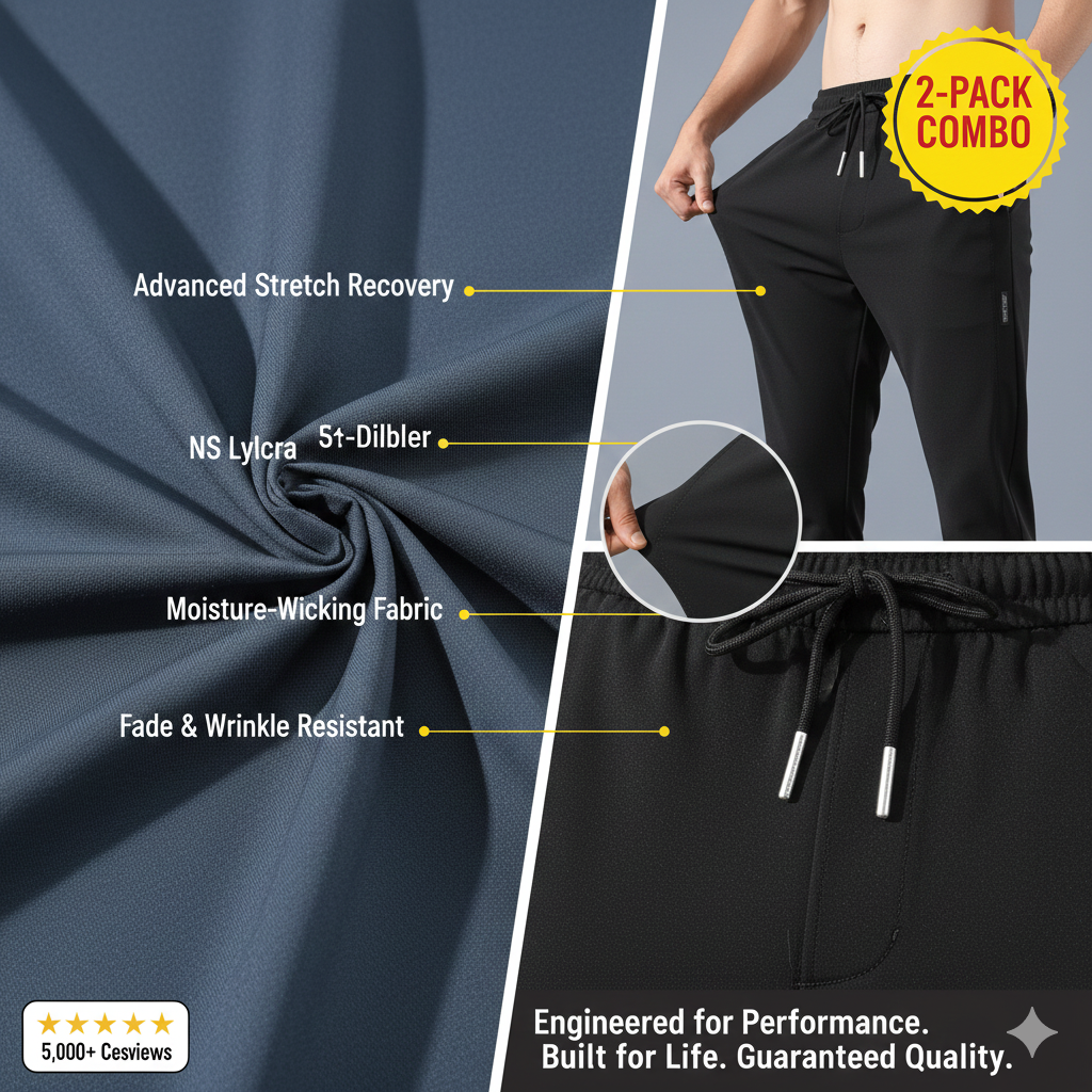 Men's NS Lycra Track Pants-Combo Pack of 2|Bestseller🔥